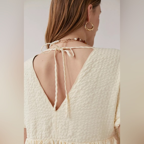 Urban Outfitters Serendipity Cream Linen Babydoll Dress size Small EUC - Picture 3 of 12